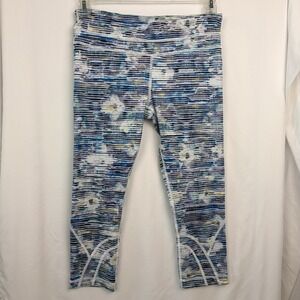 Lululemon Cropped Leggings Size 8 Multicolor Abstract Print LW6APRS
